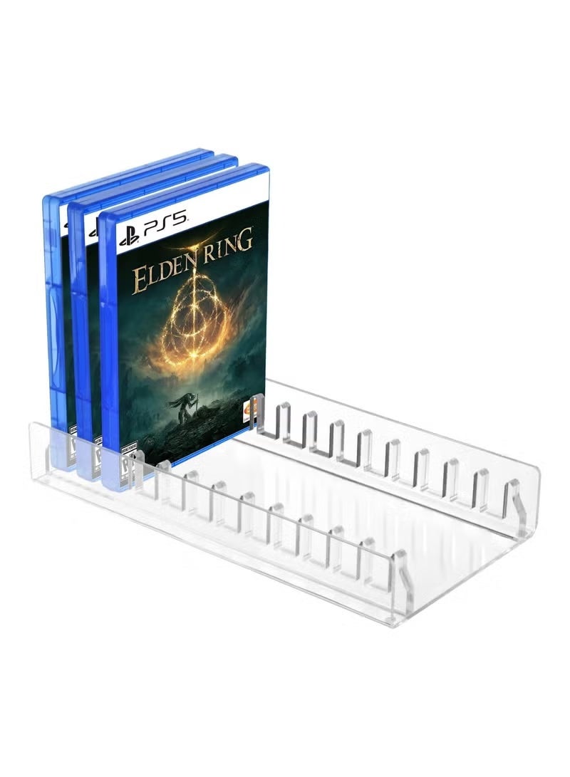 EMAAZZ LLC Clear Acrylic Video Game Storage Organizer Stand  Game Holder for PS5, PS4 & PS3 Game Cases, Stores up to 12 Game Boxes - Image 1